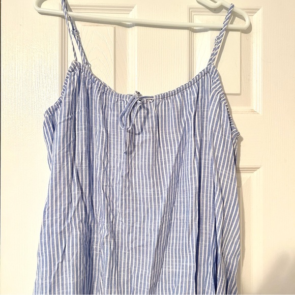 H&M sundress beach coverup dress, size S, blue and white striped - Picture 2 of 3